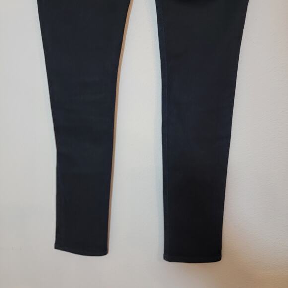 Veronica Beard Jeans Denim Sz 27 Lita 10" Moto Lace Up Made in USA Skinny Dark - Picture 10 of 13